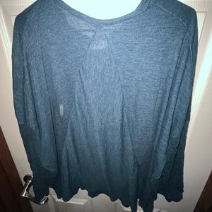 Long sleeved basic blue shirt